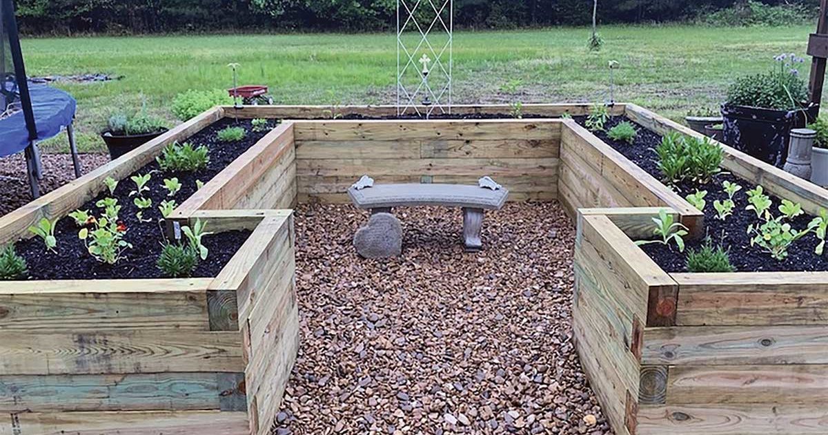 Custom garden build with raised beds