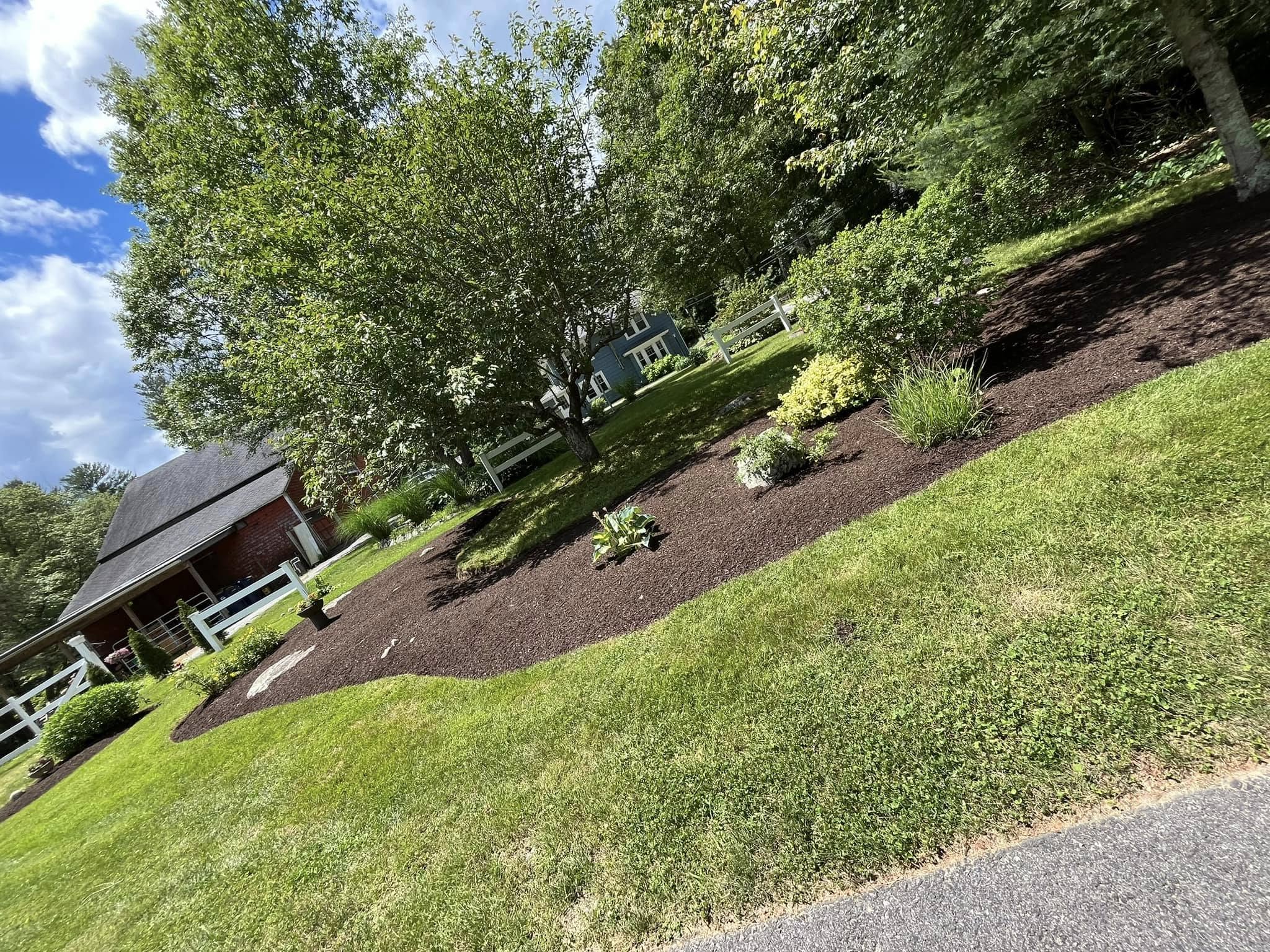 Completed gravel and mulch job